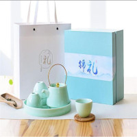 青瓷提梁壶 雅致套装茶具 梅子青系列(单位:套