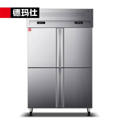 德玛仕(DEMASHI)商用四门冰柜 四门髙身雪柜 保鲜柜立式冷冻不锈钢冷柜冰箱 LD1.0L4W 真风冷款全冷冻