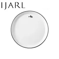 亿嘉IJARL 家用中式陶瓷餐具饭碗单个面碗汤碗大号吃饭商用沙拉碗阿米亚 10英寸盘 飞鸟