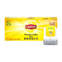 立顿Lipton 奶茶原料 红茶 茶叶 黄牌精选经典 冲饮袋泡茶包2g*25包 24盒/箱