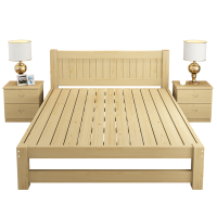 豫亨 2米松木实木床不带床头柜简易实木床出租房实木床宿舍实木单人床