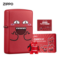 Zippo芝宝打火机防风煤油打火机之宝魔鬼猫比心猫套装LOTLI233-0021 生日礼物-新机无油 2021魔鬼猫