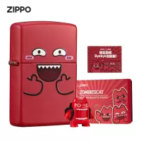 Zippo芝宝打火机防风煤油打火机之宝魔鬼猫比心猫套装LOTLI233-0021 生日礼物-新机无油 2021魔鬼猫