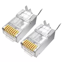 晶华 超六类RJ45 网络水晶头 绿联Cat6e类 连接头 100个/盒