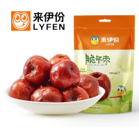 来伊份 脆冬枣 免洗烘干香酥脆枣空心无核脆枣酥脆红枣零食90g/袋新老包装随机发货*6