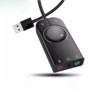 USB外置声卡支持笔记本电脑台式机PS4接3.5mm音频接口耳机麦克风二合一转换器外接独立声卡 0.15米
