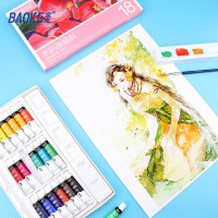 宝克(baoke) WP804#18色 水粉画颜料画画美术专用 水粉画学生儿童入门级绘画套装 18支/套 单套价