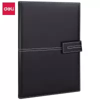 得力(deli)3344 16K120张荔枝纹磁扣皮面本 商务记事本工作笔记本子 黑色 30本起订