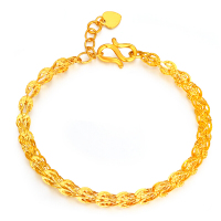 GZUAN古钻珠宝 黄金手链 凤尾足金手链 时尚首饰 女士款黄金手镯手链 HJS0001