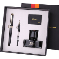 毕加索(pimio)钢笔礼盒T719书法笔男女士铱金/财务笔学生商务办公年货新年送礼礼物墨水钢笔套装 黑色双笔尖