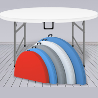 CAJ GH91 折叠圆桌家用简易塑料大圆台圆桌面可折叠餐桌 1.5米