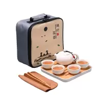 菲仕康功夫茶具套装简约家用陶瓷茶盘茶托整套茶杯茶壶随行茶包礼盒象牙白