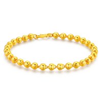 GZUAN古钻珠宝 黄金手链 足金圆球形光珠女士款手链手镯 HJS0006