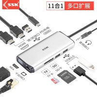 ssk飚王 type-c扩展坞分线器华为苹果电脑USB-C转HDMI线转换器3.0usb扩展接口通用 11合1多功能扩展
