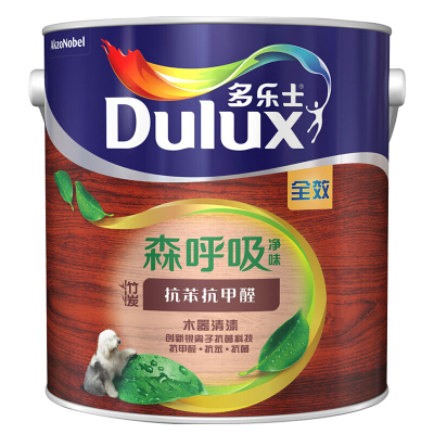 多乐士(dulux)森呼吸净味竹炭抗苯抗甲醛全效木器漆(清漆面漆)A7105半哑2.5kg