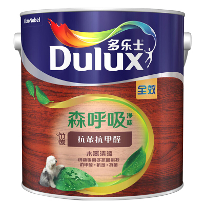 多乐士(dulux)森呼吸净味竹炭抗苯抗甲醛全效木器漆(清漆底漆)A7105半哑2.5kg