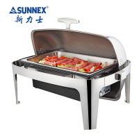 自助餐炉布菲炉 带温控电加热保温炉保温台 SUNNEX第三代 全翻盖1/2双盆2x7升X813287V-7