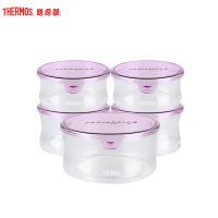 膳魔師(THERMOS)保鲜盒膳魔师饭盒耐热玻璃五件套TCG5A无硅胶条设计微波炉家用/通用