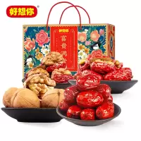 好想你(MISS YOU) 富贵满堂1890g 红枣礼盒 大枣夹核桃胡杨枣零食大礼包