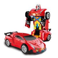 勾勾手 儿童汽车玩具自动变形汽车机器人跳舞双重形态男孩儿童玩具【银影战士】155*135*210mm