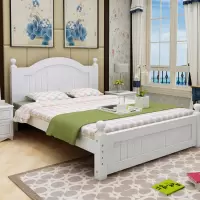 麦格尚 实木床MGS-WSC001 简易全实木大床欧式床 酒店卧室床 含床垫