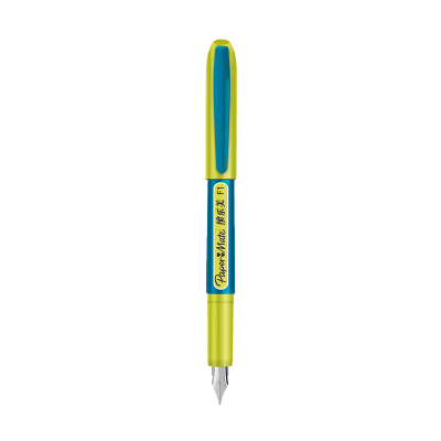缤乐美(papermate)学生钢笔/墨水笔F1吸塑装 直笔身蓝绿色 中小学生办公学习用品