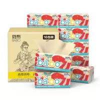 斑布狂浪敦煌系列抽纸巾4层106抽16包(本色竹浆无漂白超韧湿水不易破)