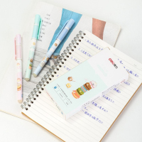 得力(deli)DL-A655学生可擦中性笔 萌宠蛋糕 0.5mm全针管晶蓝 10支/盒