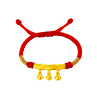 周贝贝珠宝 平安如意铃铛黄金3D硬金手链手串 ZHJS0001