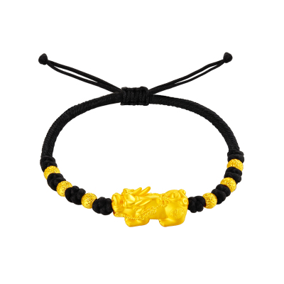 GZUAN古钻珠宝 貔貅金珠手串 黄金足金3D硬金转运珠手链手串 ZHJS0003