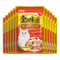 伊纳宝金的味道猫零食鸡肉配方添加牛肉60g×10包