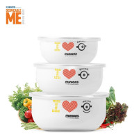 MINIONS MN-JBXT05-3 神偷奶爸小黄人搪瓷保鲜碗三件套 搪瓷+PP 12+14+16cm