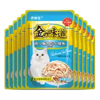 伊纳宝金的味道猫零食鸡肉配方添加小银鱼60g×10包