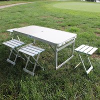 联通定制户外活动桌方管印联通LOGO配两把椅子 高度55/60/70 60CM*120CM