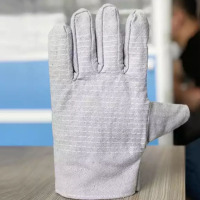 未易 耐磨电焊手套机床机械手套 帆布手套双层24道线