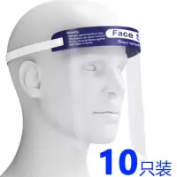 海氏海诺 医用隔离面罩 10个 一次性高清透明防护面罩 防尘防飞溅防唾沫全脸面罩