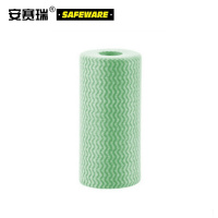 安赛瑞 SAFEWARE 10491 可撕无纺布免洗抹布(6卷装)绿色50张/卷 单片20×30cm