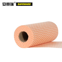 安赛瑞 SAFEWARE 10495 可撕无纺布免洗抹布(6卷装)橙色50张/卷 单片20×30cm