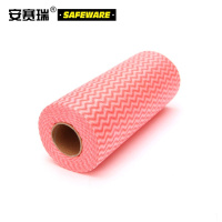 安赛瑞 SAFEWARE 10496 可撕无纺布免洗抹布(6卷装)红色50张/卷 单片20×30cm