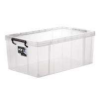 TENMA 69L 74*44*30cm 天马透明收纳箱 劳克斯整理箱 装书衣服塑料车载储物箱