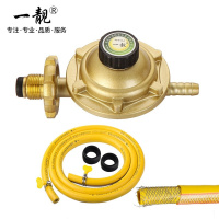 一靓煤气阀门减压阀家用安全阀煤气瓶调压降压阀燃气软管煤气管液化气灶具管 减压阀+3层单钢丝管(1.5米)