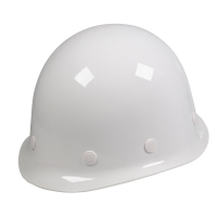 玻璃钢安全帽防砸抗冲击圆顶帽 白色-SJ