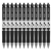 得力(deli)0.5mm按动中性笔办公签字笔 子弹头黑色S01 12支/盒*24盒
