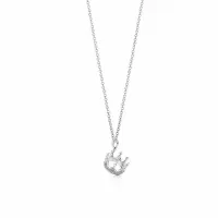 TIFFANY&CO.蒂芙尼Tiffany 925银饰皇冠吊坠项链 Oui字母吊坠项链 创意礼物送爱人女友