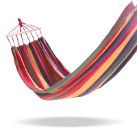 狼行者单人双人带木棒加厚帆布木棍吊床 户外野营室内寝室休闲秋千LXZ-5016