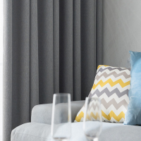 [罗莱][成品窗帘韩褶S钩][卧室客厅满墙落地窗帘]遮光隔热轻奢ins风 挂钩式北欧简约现代2021年新款全遮光