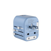 飞利浦 PHILIPS SPS1001A蓝 旅行插座,2USB2.4A+英标美标澳标欧标转换插头,无线插排蓝色