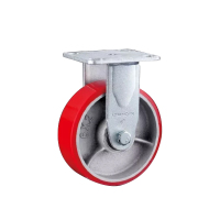 常成 C6-5寸固定重型平面铁芯红色聚氨脂(PU)脚轮 定向轮 4个装/套 C6-11125-72J