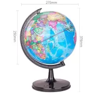 得力3031办公教学旋转世界地球仪学生地球仪直径10.6cm(塑料底座) 单只装