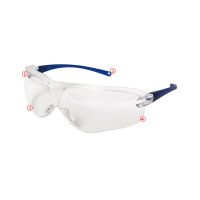3M 10434 中国款 流线型防护蓝色边框透明眼镜